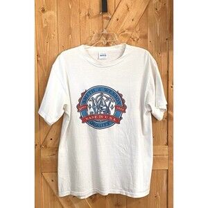 Vtg Smith & Wesson Mens T-Shirt Large Single Stitch USA Gun Graphic Tee Flaw